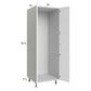 RTA Euro Gloss White 24" x 71" - 1/4" Open Utility Cabinet with 2 Doors and 2 Set of Shelves
