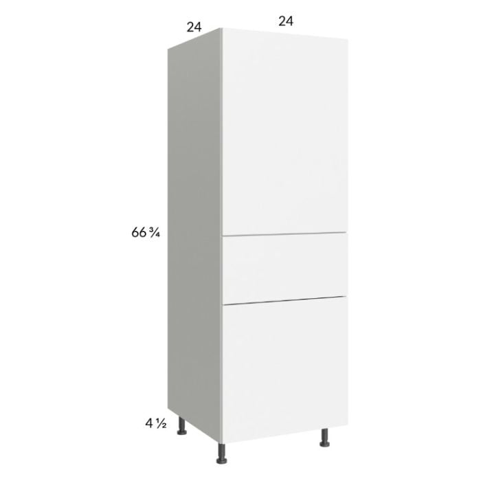 RTA Euro Gloss White 24" x 71" - 1/4" Utility Cabinet with 1 Door and 1 Drawer