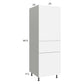 RTA Euro Gloss White 24" x 71" - 1/4" Utility Cabinet with 1 Door and 1 Drawer and 1 Finished End Panel