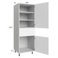 RTA Euro Gloss White 24" x 71" - 1/4" Utility Cabinet with 1 Door and 1 Drawer and 1 Finished End Panel