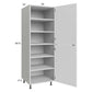 RTA Euro Gloss White 24" x 71" - 1/4" Utility Cabinet with 1 Door