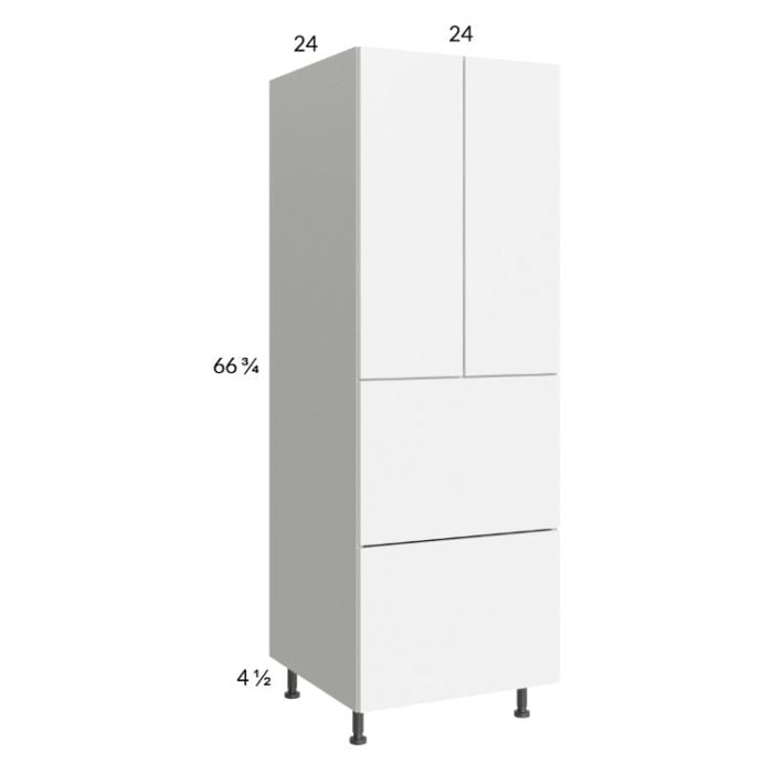 RTA Euro Gloss White 24" x 71" - 1/4" Utility Cabinet with 2 Door and 2 Drawers