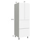 RTA Euro Gloss White 24" x 71" - 1/4" Utility Cabinet with 2 Door and 2 Drawers and 2 Finished End Panels