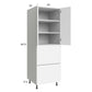 RTA Euro Gloss White 24" x 71" - 1/4" Utility Cabinet with 2 Door and 2 Drawers and 2 Finished End Panels