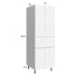 RTA Euro Gloss White 24" x 71" - 1/4" Utility Cabinet with 2 Doors and 1 Drawer and 1 Finished End Panel