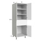 RTA Euro Gloss White 24" x 71" - 1/4" Utility Cabinet with 2 Doors and 1 Drawer and 2 Finished End Panels