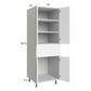 RTA Euro Gloss White 24" x 71" - 1/4" Utility Cabinet with 2 Doors and 1 Drawer
