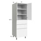 RTA Euro Gloss White 24" x 71" - 1/4" Utility Cabinet with 2 Doors and 3 Drawers and 1 Finished End Panel