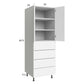 RTA Euro Gloss White 24" x 71" - 1/4" Utility Cabinet with 2 Doors and 4 Drawers and 2 Finished End Panels
