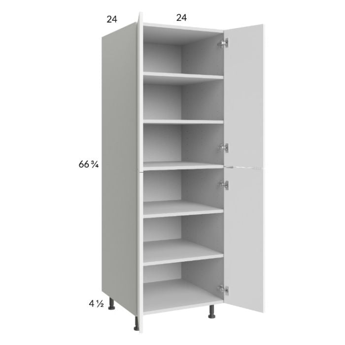 RTA Euro Gloss White 24" x 71" - 1/4" Utility Cabinet with 2 Doors
