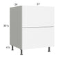 RTA Euro Gloss White 27" 2-Drawer Base Cabinet with 1 Finished End Panel