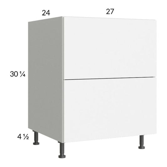 RTA Euro Gloss White 27" 2-Drawer Base Cabinet