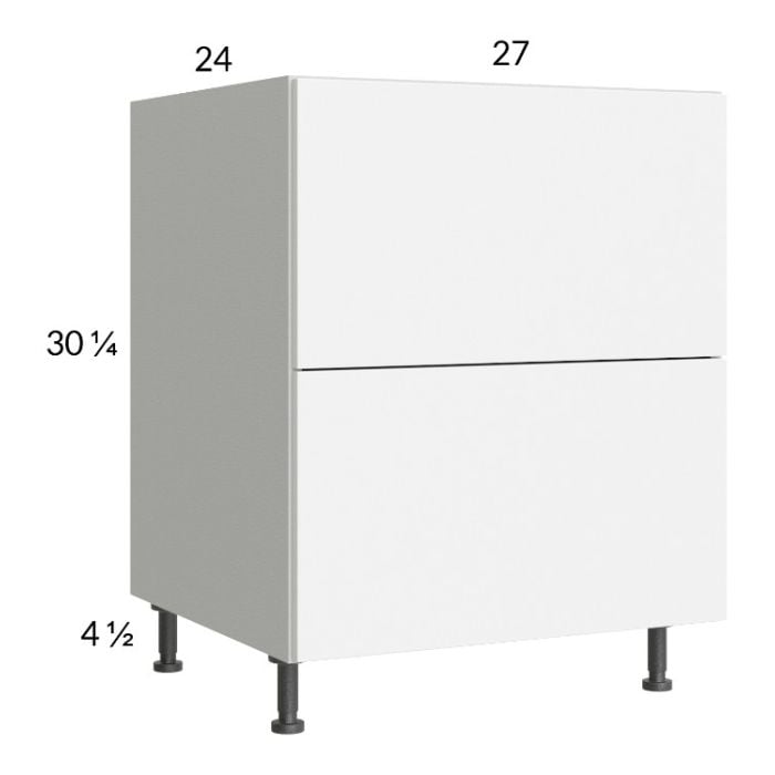RTA Euro Gloss White 27" 2-Drawer Range Base Cabinet