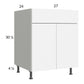 RTA Euro Gloss White 27" Base Cabinet with 1 Finished End Panel