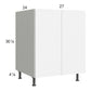 RTA Euro Gloss White 27" Full Height Door Base Cabinet