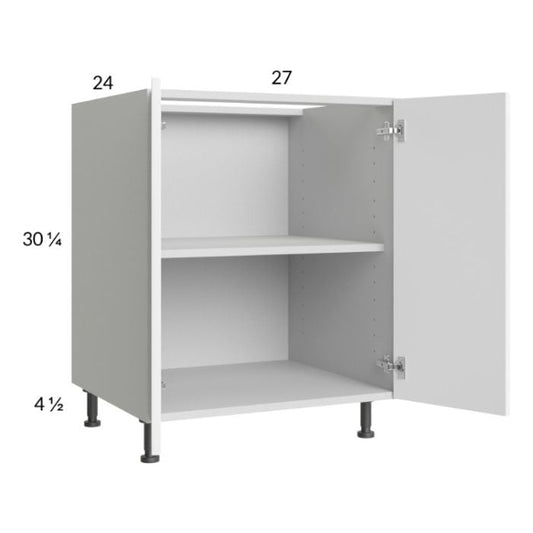 RTA Euro Gloss White 27" Full Height Door Base Cabinet with 2 Finished End Panels