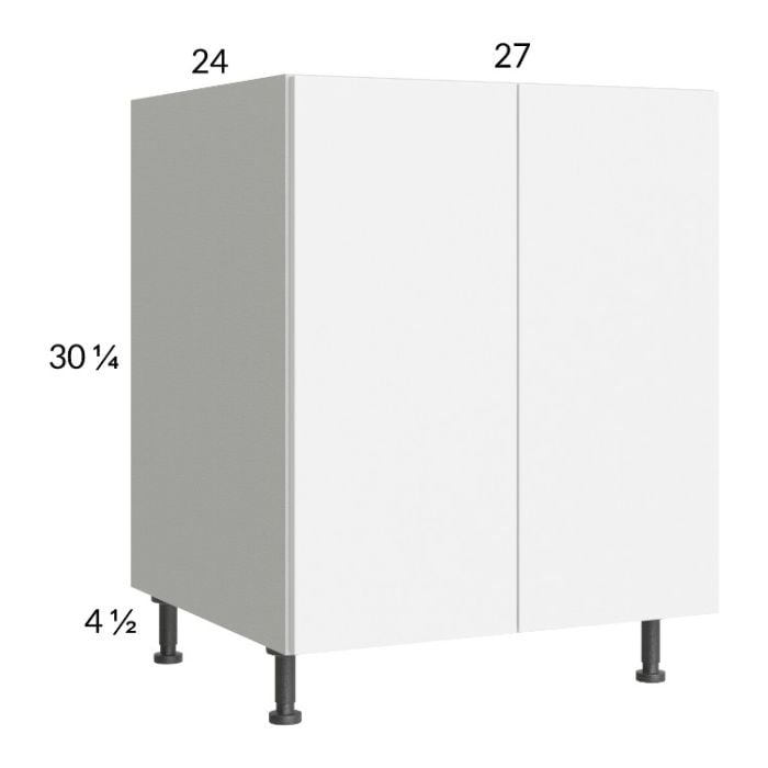 RTA Euro Gloss White 27" Full Height Door Sink Base Cabinet with 1 Finished End Panel