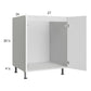 RTA Euro Gloss White 27" Full Height Door Sink Base Cabinet with 1 Finished End Panel