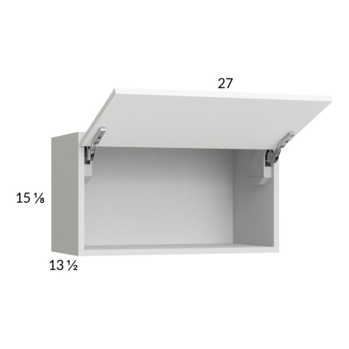 RTA Euro Gloss White 27" x 15-1/8" Flip Up Door Wall Cabinet with 1 Finished End Panel