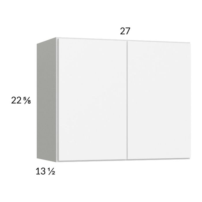 RTA Euro Gloss White 27" x 22-5/8" Wall Cabinet with 2 Finished End Panels