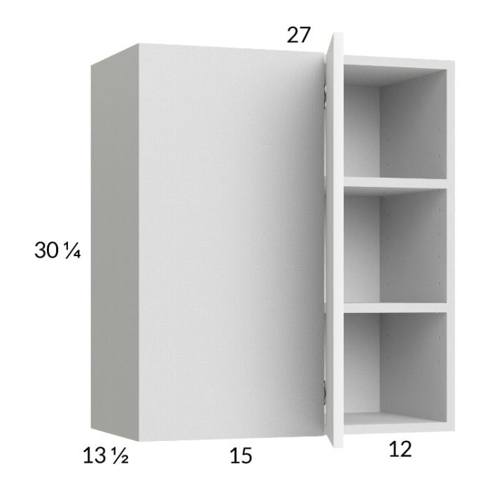 RTA Euro Gloss White 27" x 30-1/4" Blind Corner Wall Cabinet with 2 Finished End Panels