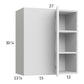 RTA Euro Gloss White 27" x 30-1/4" Blind Corner Wall Cabinet