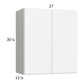 RTA Euro Gloss White 27" x 30-1/4" Wall Cabinet