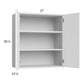RTA Euro Gloss White 27" x 30-1/4" Wall Cabinet with 1 Finished End Panel