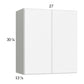 RTA Euro Gloss White 27" x 30-1/4" Wall Cabinet with 2 Finished End Panels