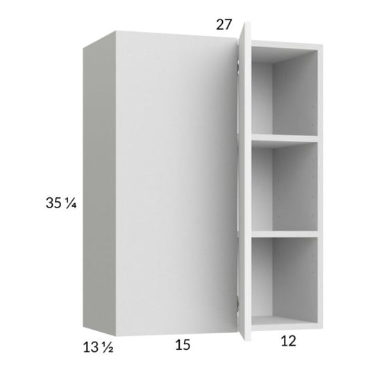 RTA Euro Gloss White 27" x 35-1/4" Blind Corner Wall Cabinet with 1 Finished End Panel