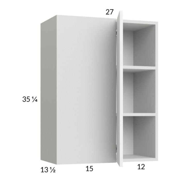 RTA Euro Gloss White 27" x 35-1/4" Blind Corner Wall Cabinet with 2 Finished End Panels
