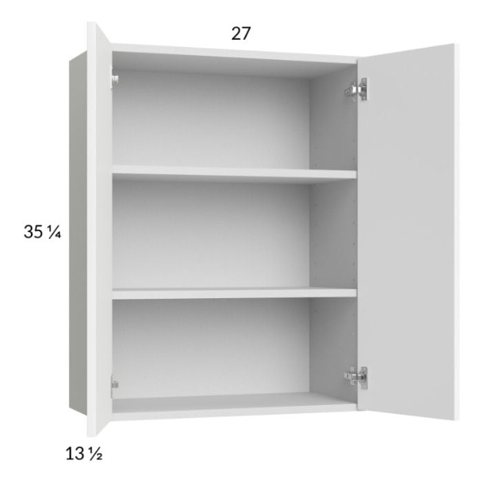 RTA Euro Gloss White 27" x 35-1/4" Wall Cabinet with 2 Finished End Panels