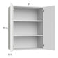 RTA Euro Gloss White 27" x 35-1/4" Wall Cabinet