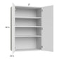 RTA Euro Gloss White 27" x 40-1/4" Wall Cabinet with 1 Finished End Panel