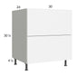 RTA Euro Gloss White 30" 2-Drawer Base Cabinet with 1 Inner Drawer and 1 Finished End Panel