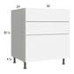 RTA Euro Gloss White 30" 3-Drawer Base Cabinet with 1 Finished End Panel