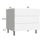 RTA Euro Gloss White 30" 3-Drawer Desk Base Cabinet and 2 Finished End Panels