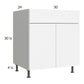 RTA Euro Gloss White 30" Base Cabinet with 2 Finished End Panels