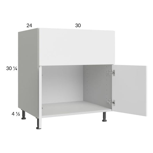 RTA Euro Gloss White 30" Farm Sink Base Cabinet with 1 Finished End Panel