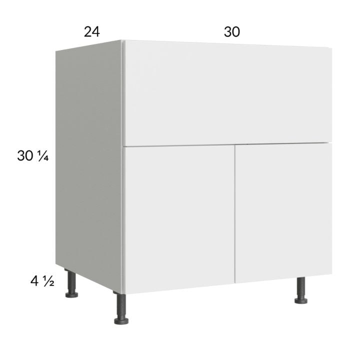 RTA Euro Gloss White 30" Farm Sink Base Cabinet with 2 Finished End Panels