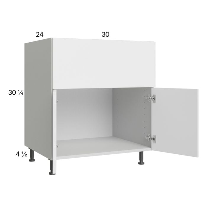 RTA Euro Gloss White 30" Farm Sink Base Cabinet with 2 Finished End Panels
