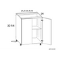 RTA Euro Gloss White 30" Full Height Door Base Cabinet with 1 Finished End Panel