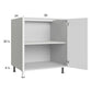 RTA Euro Gloss White 30" Full Height Door Base Cabinet with 2 Finished End Panels