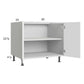RTA Euro Gloss White 30" Full Height Door Desk Base Cabinet with 1 Finished End Panel