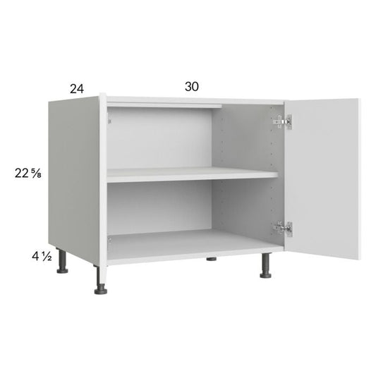 RTA Euro Gloss White 30" Full Height Door Desk Base Cabinet