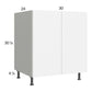 RTA Euro Gloss White 30" Full Height Door Sink Base Cabinet