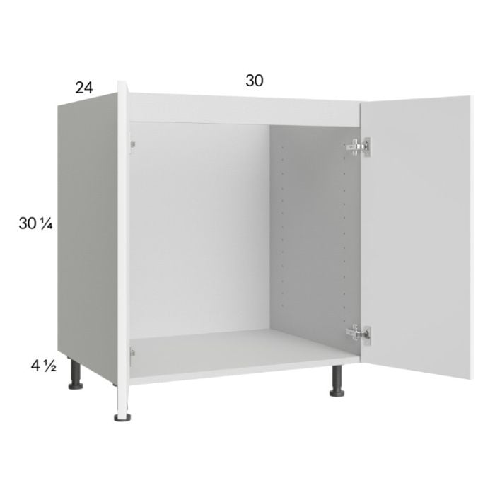 RTA Euro Gloss White 30" Full Height Door Sink Base Cabinet