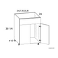RTA Euro Gloss White 30" Sink Base Cabinet with 2 Finished End Panels