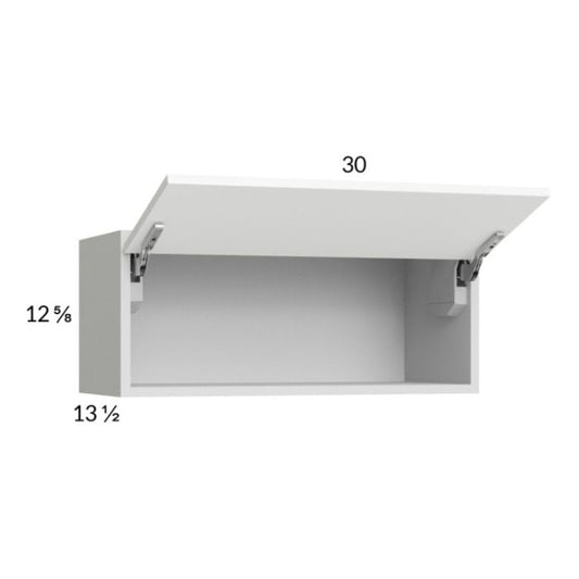 RTA Euro Gloss White 30" x 12-5/8" Flip Up Door Wall Cabinet with 1 Finished End Panel