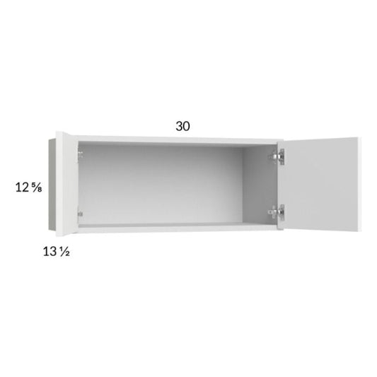 RTA Euro Gloss White 30" x 12-5/8" Wall Cabinet with1 Finished End Panel
